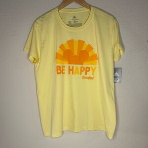 NWT Disney Parks T Shirt Disney World Mickey Mouse Sun Yellow Women’s Size Large